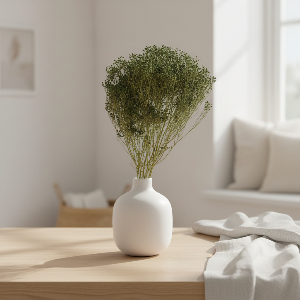 Sušený Broom Bloom tmavě zelená – přírodní sušená květina pro elegantní dekorace